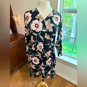 Quarter Sleeve Wrap Floral Dress